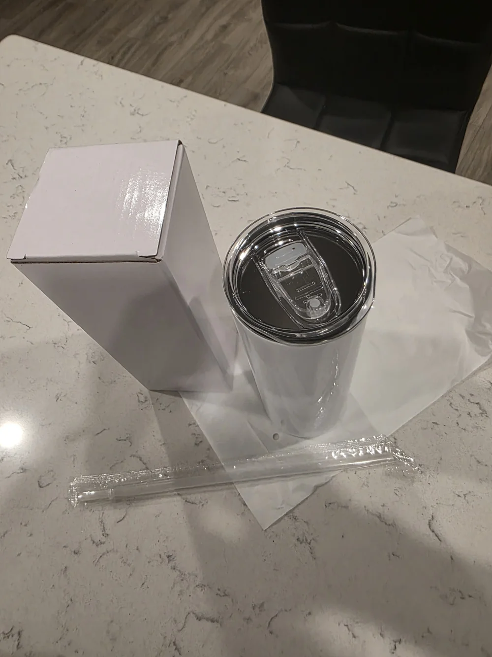 White Stainless Steel Travel Tumbler - Double Wall Insulated